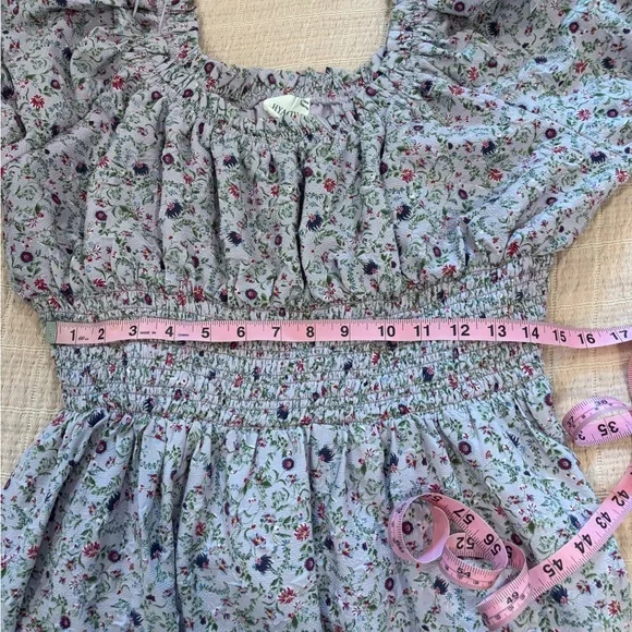 Tuckernuck Hyacinth House Smocked Ruched Cali Floral Midi Dress in Lavender M - Picture 7 of 16